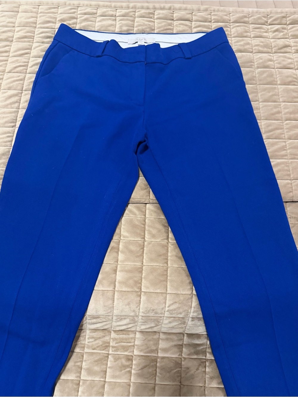 LOFT Cobalt Slim Ponte Ankle Pants